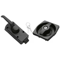 Black square lock with handle for caravan door with left opening + cylinder & keys