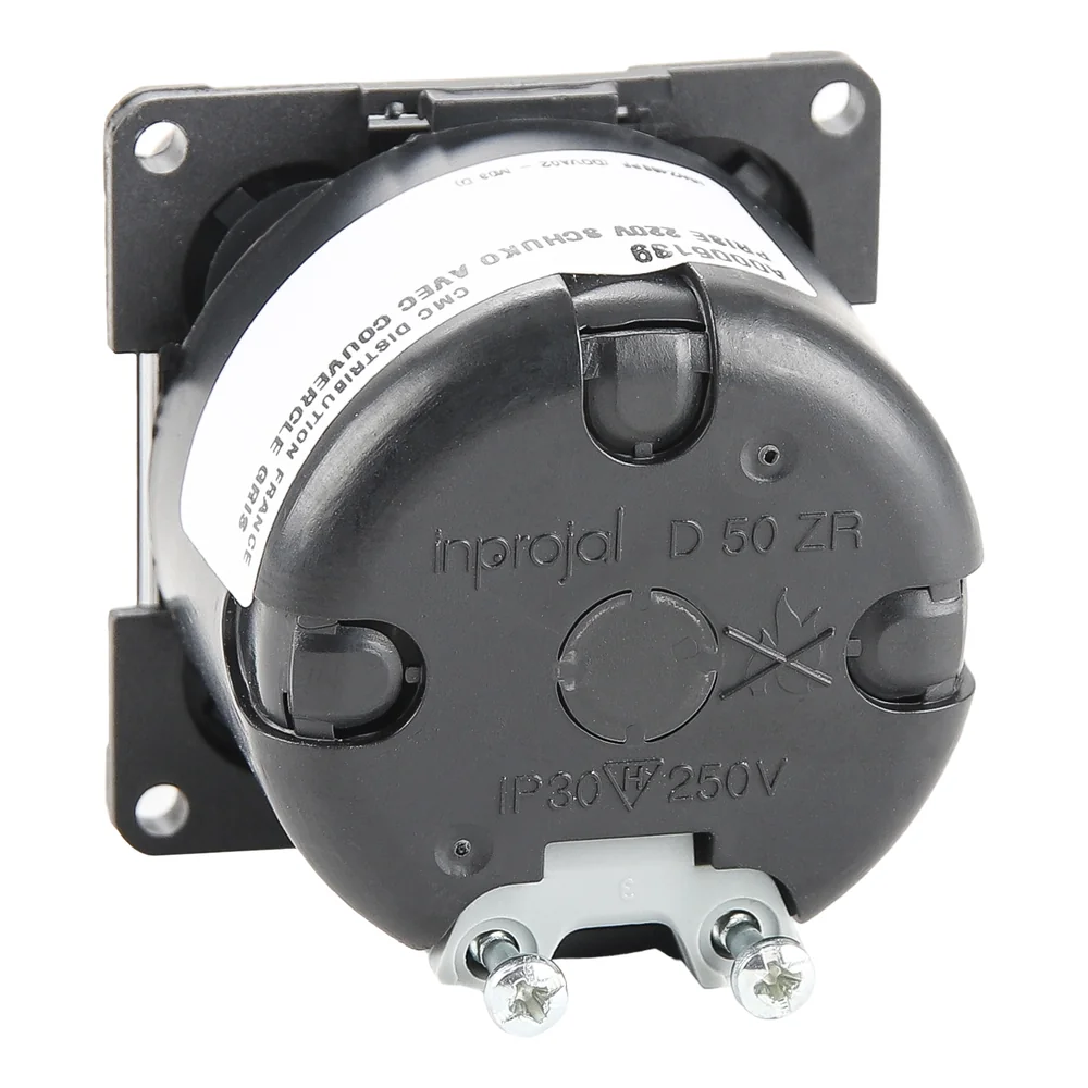 220V enchufe schuko gris oscuro tapa CBE