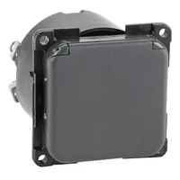 Prise 220V gris foncé schuko + couvercle CBE