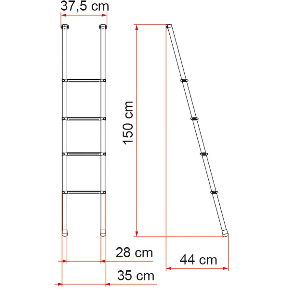 FIAMMA 02426 12 : Aluminium trap Deluxe 4B voor camper en caravan