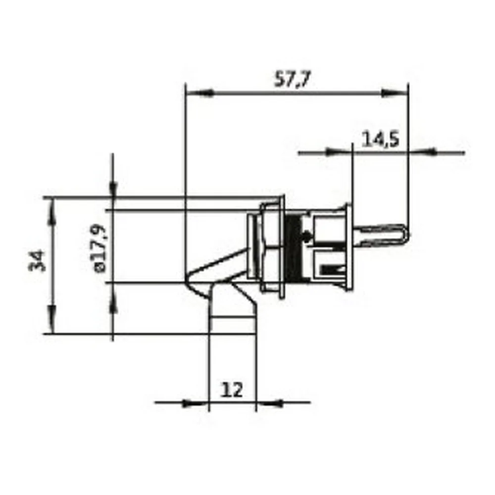 Cerradura para manilla de acero niquelado pulido 185 mm
