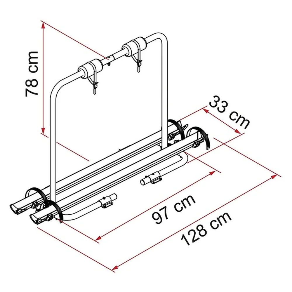 Fahrradträger für Wohnwagen Silber/Schwarz CARRY BIKE XL A - 2 Standard- oder Elektrofahrräder