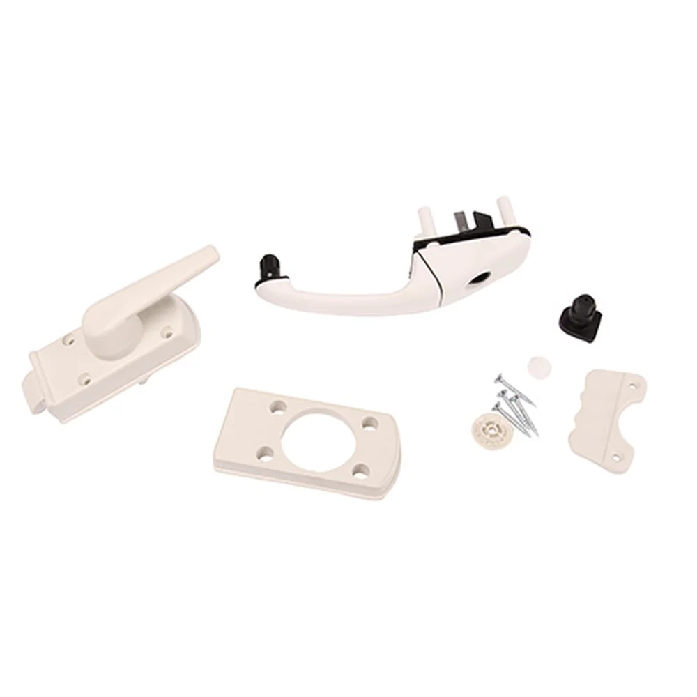 Serrure ZADI blanche porte droite caravane sans barillet ni serrure