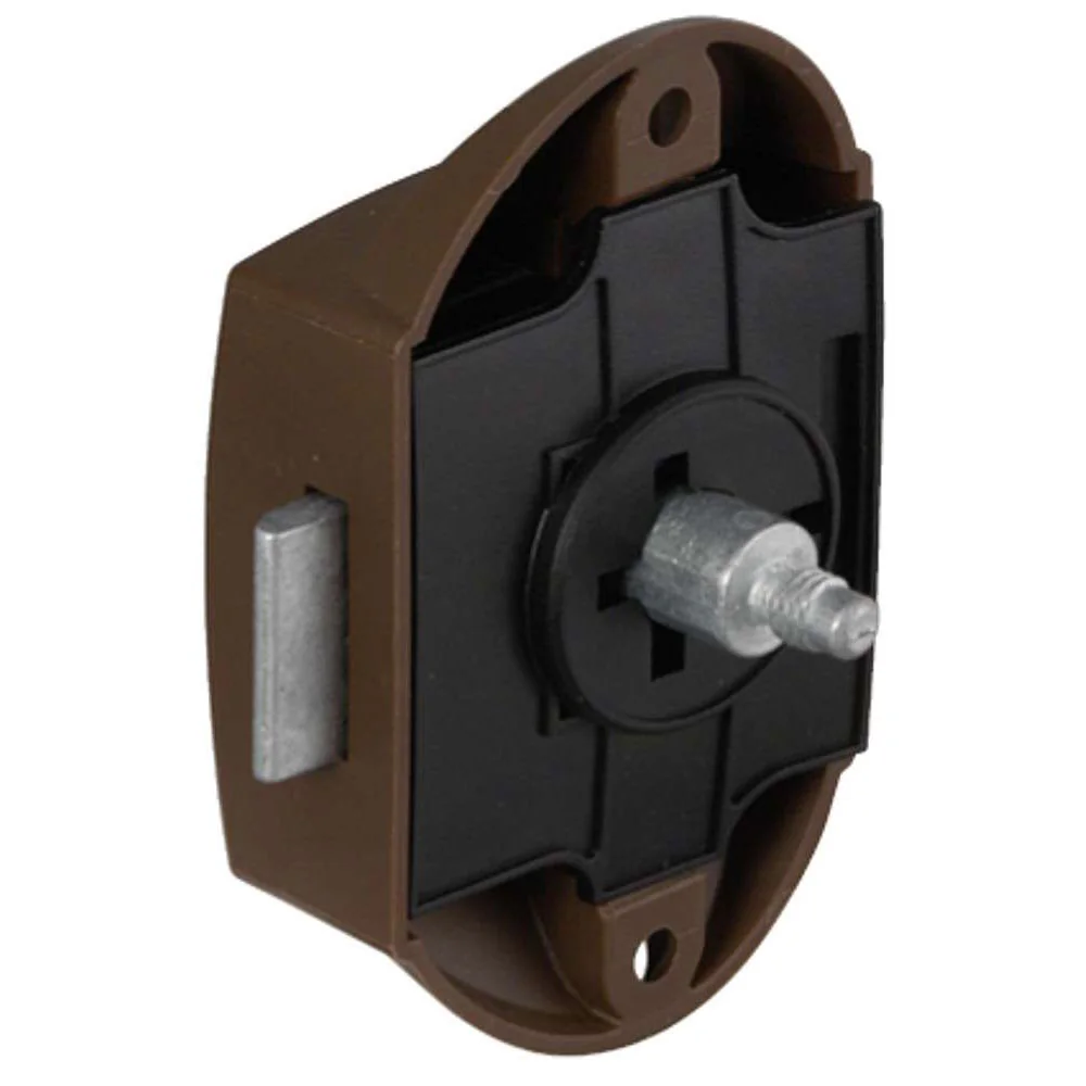 Cierre giratorio Push Lock, pomo roseta 16 mm marrón