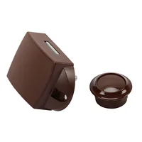 Cierre giratorio Push Lock, pomo roseta 16 mm marrón