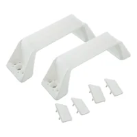 Kit de 2 poignées de tirage blanches + cache-vis avec entraxe 138 mm