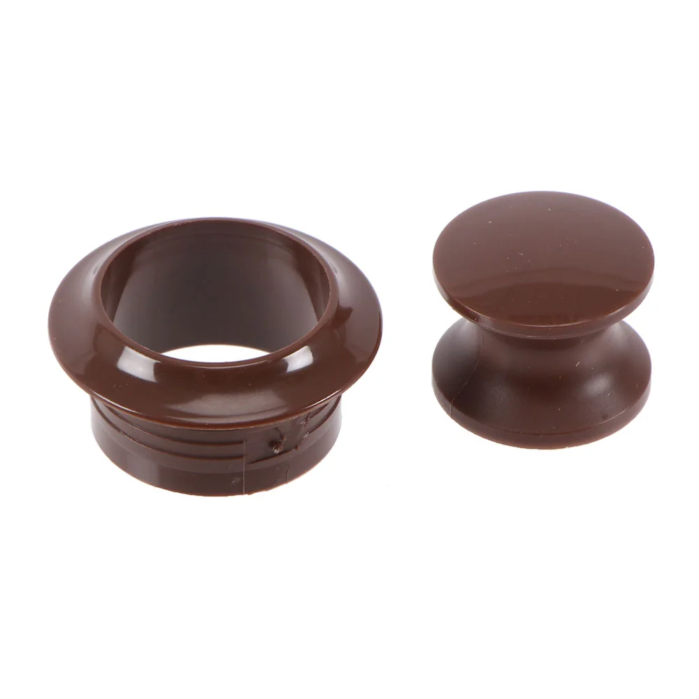 Push lock brown rosette knob