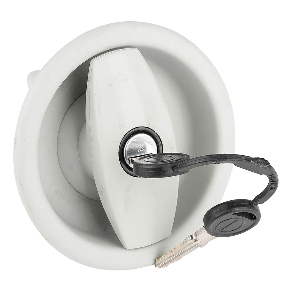 Serrure grise agate à poignée pour porte de caravane avec ouverture à droite + barillet & clés