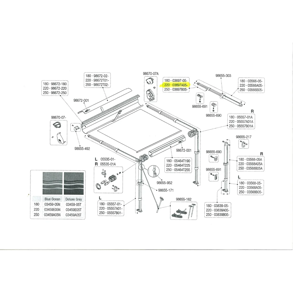 Pieza final brazo F35 Pro Fiamma - Ref: 03697A05