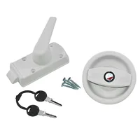 White left door lock handle pearl white for caravan + barrel + 2 keys
