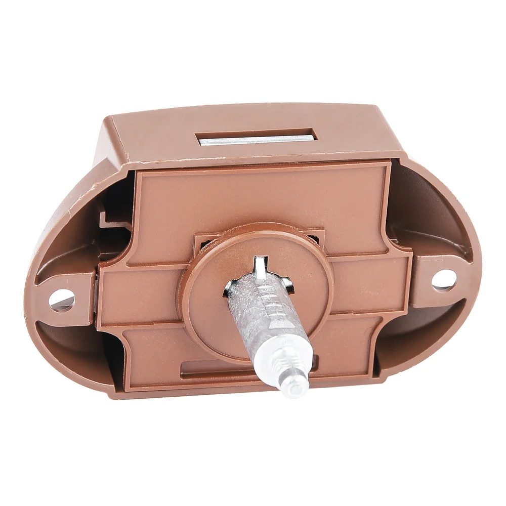 Brown Push Lock for toilet with notch