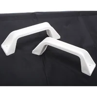 Conjunto de 2 puxadores brancos com distância entre centros de 150 mm - 4 furos - sem tampas de parafuso