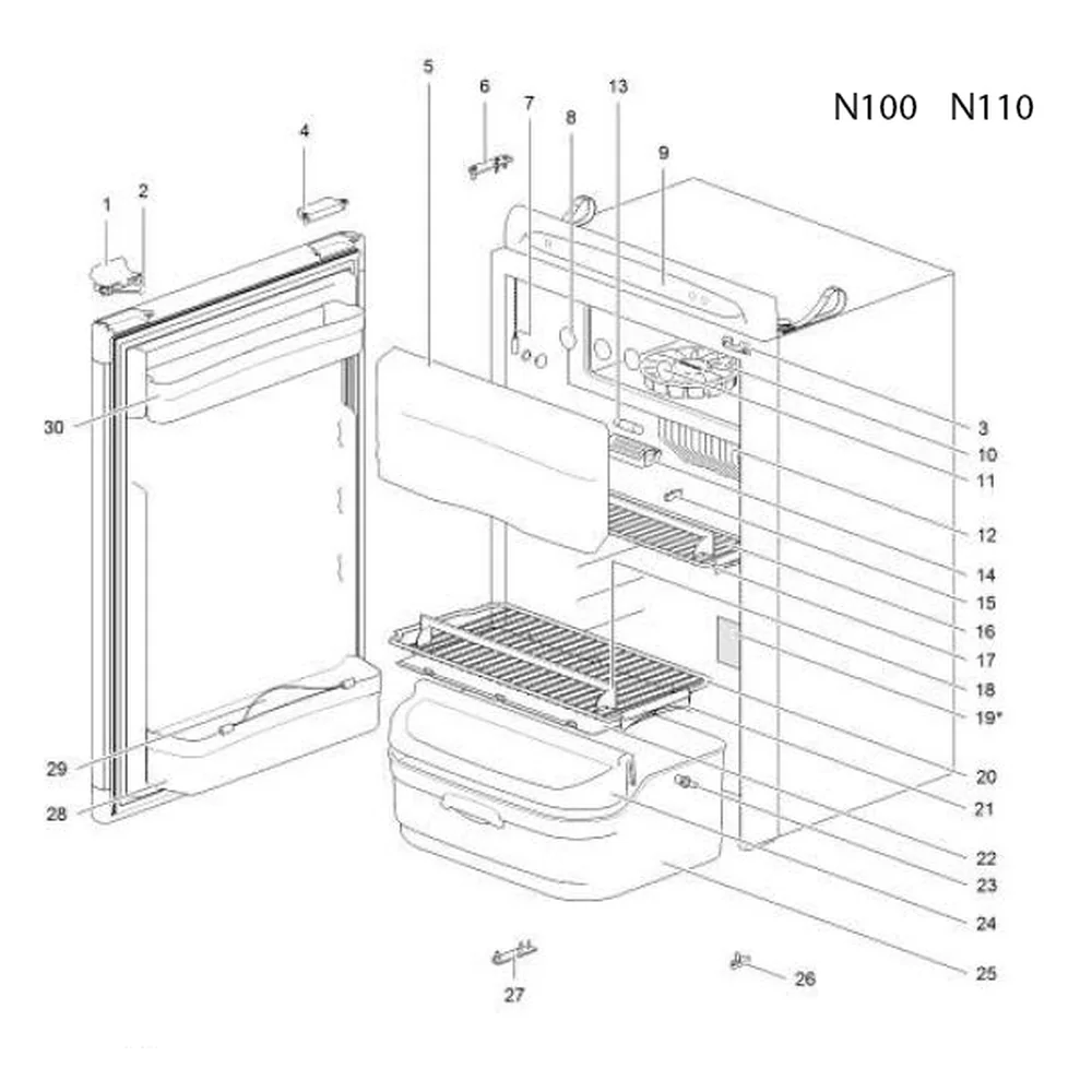 Clip giratorio de estante para frigoríficos Thetford N80 N90 N97 N98 N100 N104 N109 N110 N145 N3080 N3090 N3097 N3100 N3104