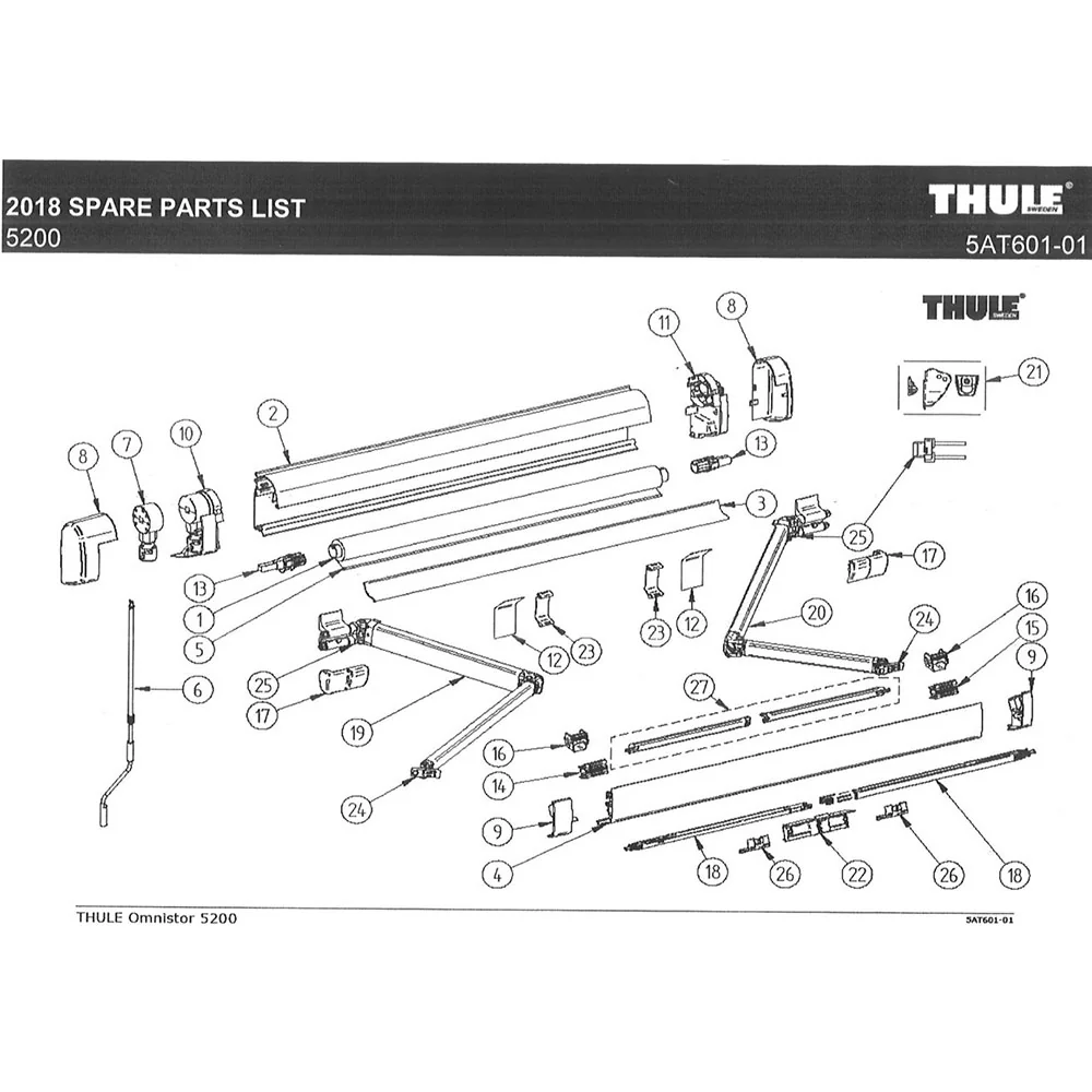 Soporte de manivela para persianas Thule 5200 Omnistore