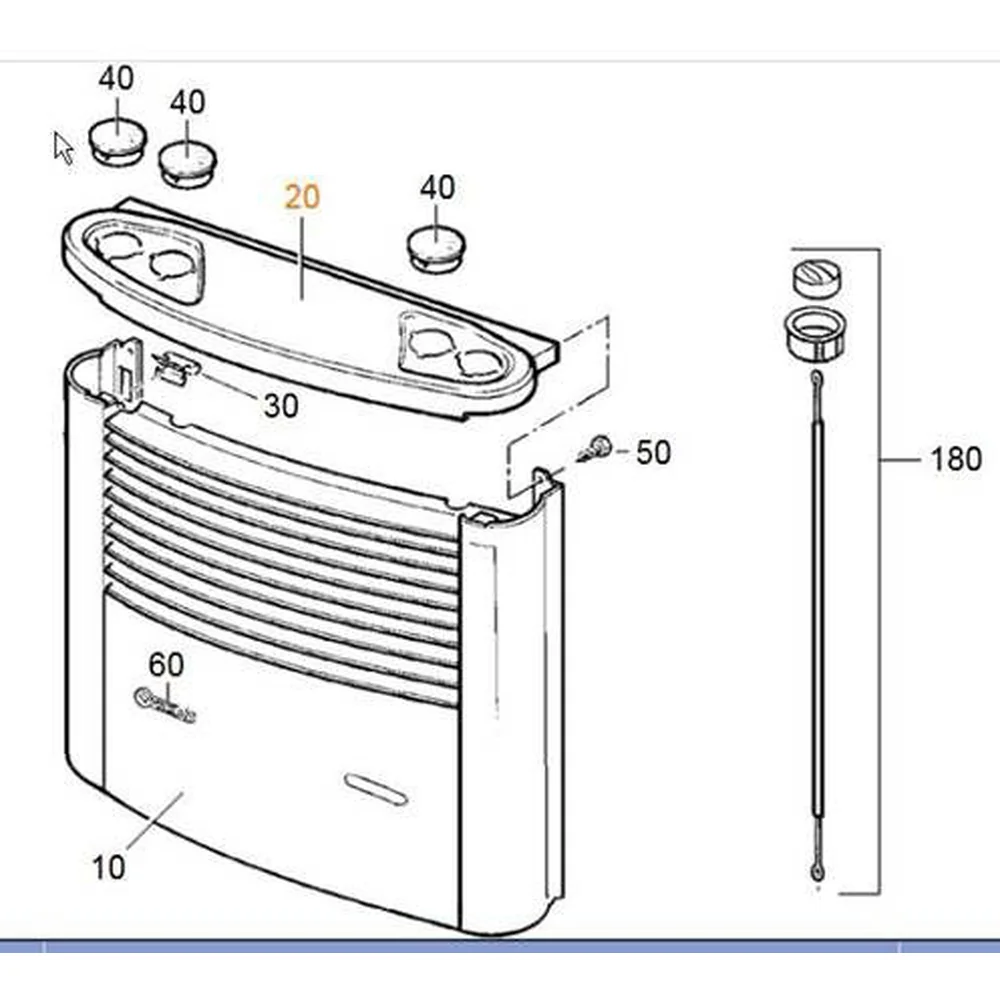 Manípulo com haste para aquecedor TRUMA para S5002