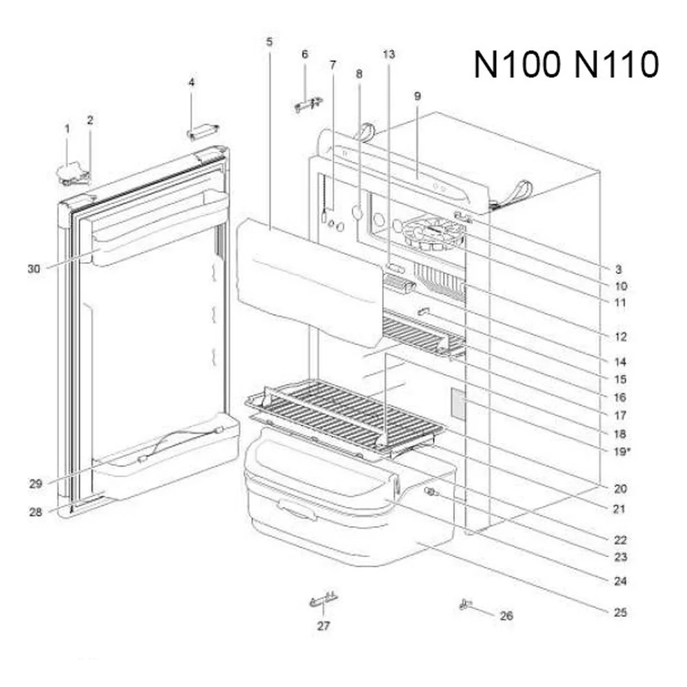 Estante grande para los frigoríficos Thetford N100 N110 N104 N109
