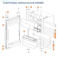 Loquet de porte gris pour réfrigérateurs Thetford N3080 N3090 N3100 N3097 N3104 N3108 N3112 après juillet 2005.