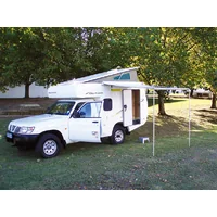 Toldo F35 pro 220 con cofre y pies negros Tejido Royal Grey Fiamma