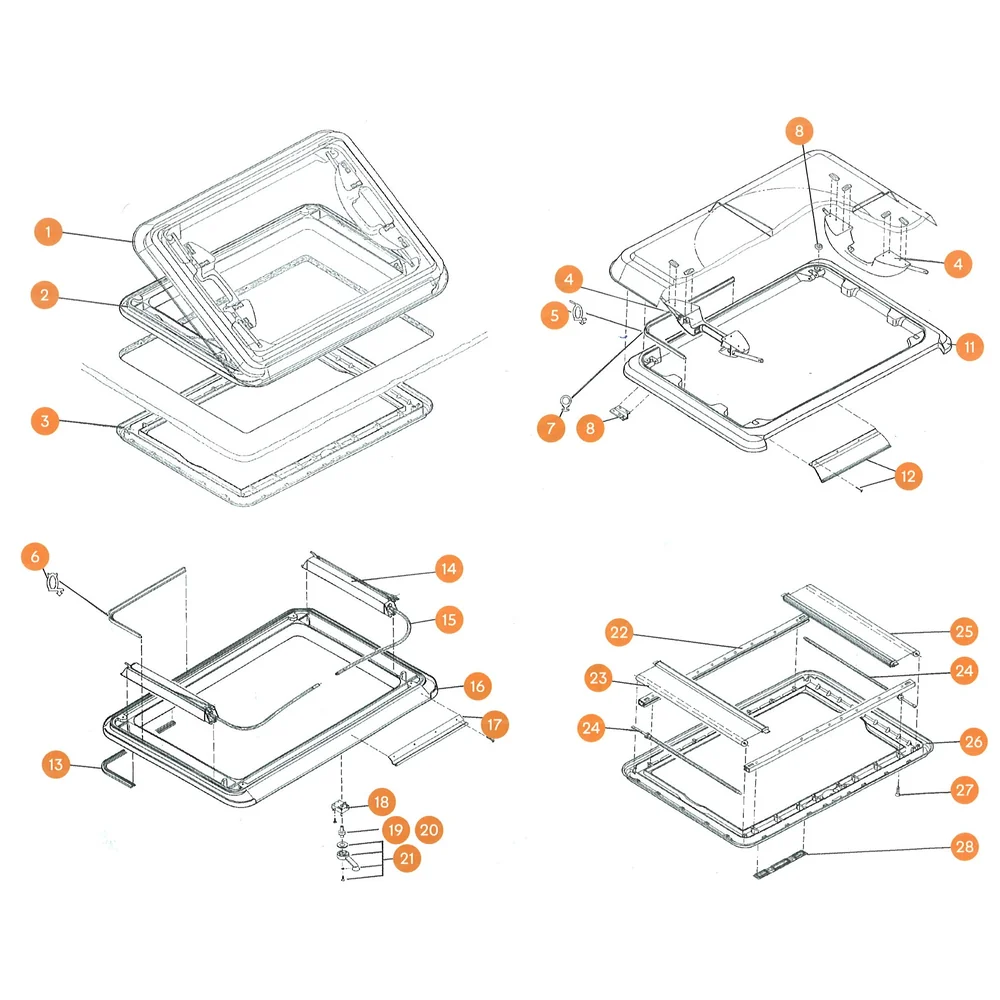 Junta de estanqueidad (5 m) sin flujo de aire para claraboya Heki 3 y 3 PLUS DOMETIC