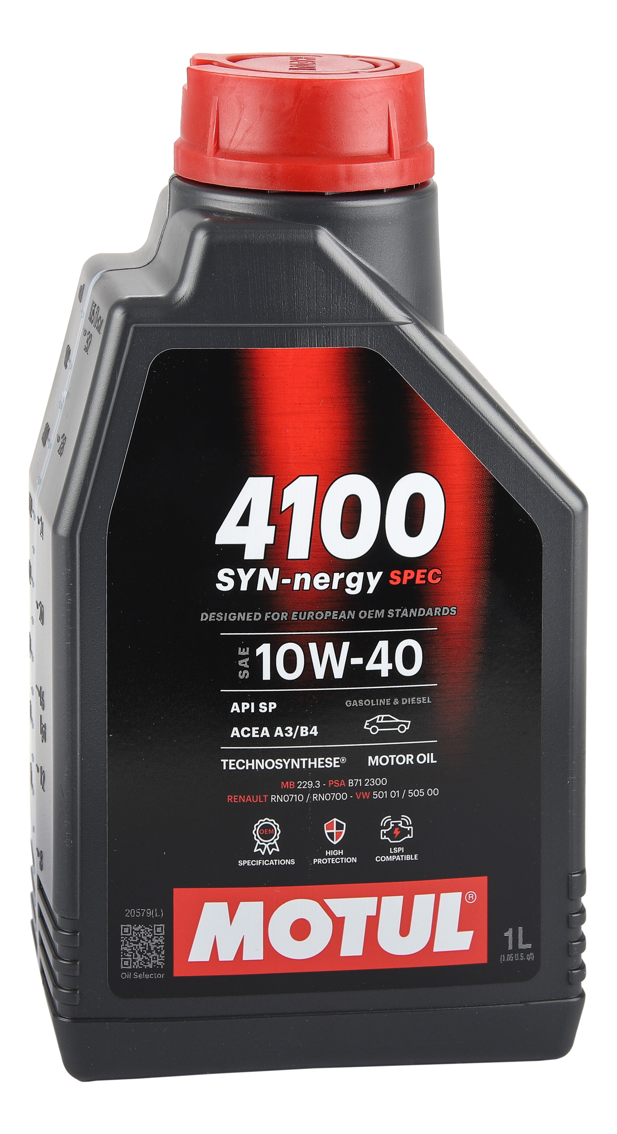 Engine oil MOTUL 4100 Syn-Nergy Spec 10W40 - Technosynthèse - 1 Litre