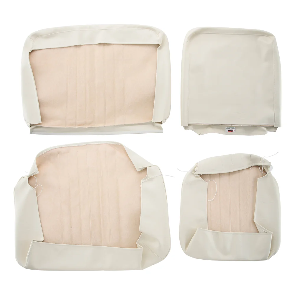 Capas para bancos dianteiros 1/3 - 2/3 TMI em vinil liso branco #20 para Combi Split 63 ->67