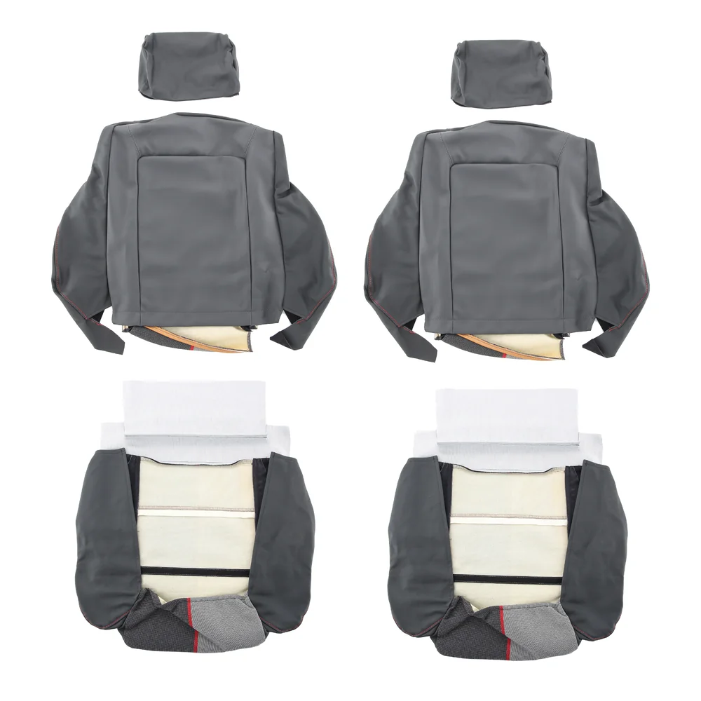 Housses avant sur mesure Cuir anthracite et tissus Ramier pour Peugeot 205 GTI