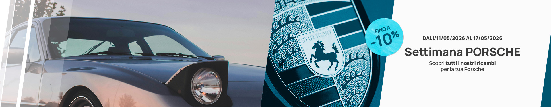 Approfitta di uno sconto fino al 10% su una selezione di ricambi per la manutenzione e la valorizzazione della tua Porsche