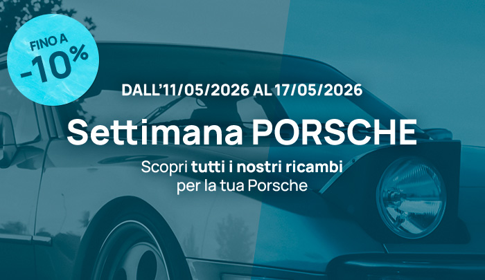 Approfitta di uno sconto fino al 10% su una selezione di ricambi per la manutenzione e la valorizzazione della tua Porsche